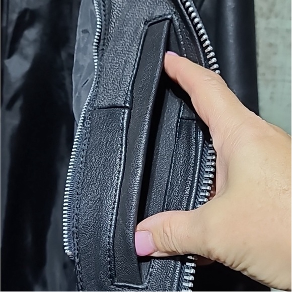 Tannery West Black leather Jacket. NWOT. XL Slimfit - Picture 9 of 10